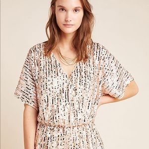 Anthropologie | Sariah Sequined Romper | Medium